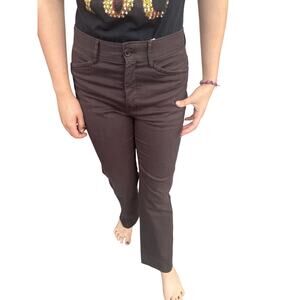 90s Miu Miu IT 48/ US 12 Brown Cotton Blend Business Casual Trousers